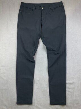 Lululemon Mens 34 Gray Chino ABC Pant Skinny Warpstreme Tapered M5593S 34x32